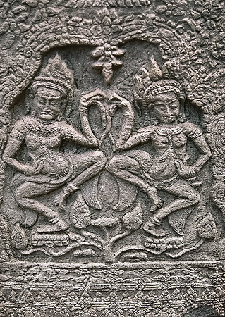 Carving, temple in Delhi, India