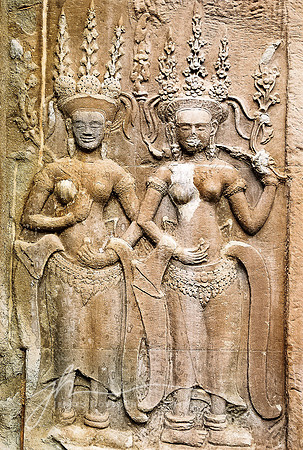 Bas-relief frieze, Angkor, Cambodia