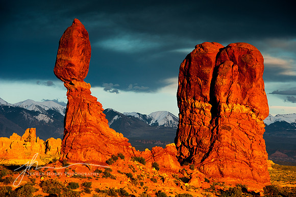 Balanced Rock, Arches National Park, close-up, Utah