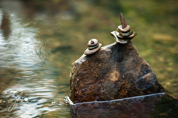 Cairn built by eight-year-olds #1, woods near Alexander Park, Hamilton, Ontario
